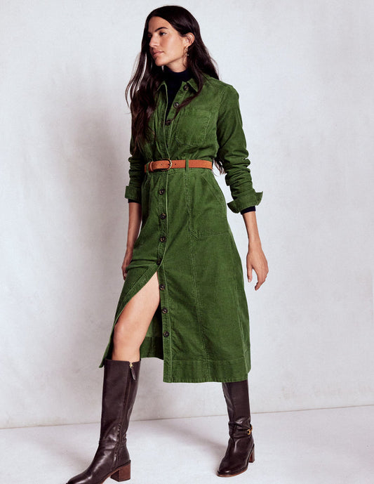 Amanda Cord Midi Dress Fern