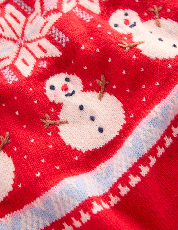 Edie Fair Isle Sweater Red, Snowman