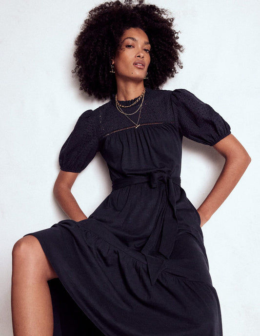 Lorelei Broderie Jersey Dress Navy