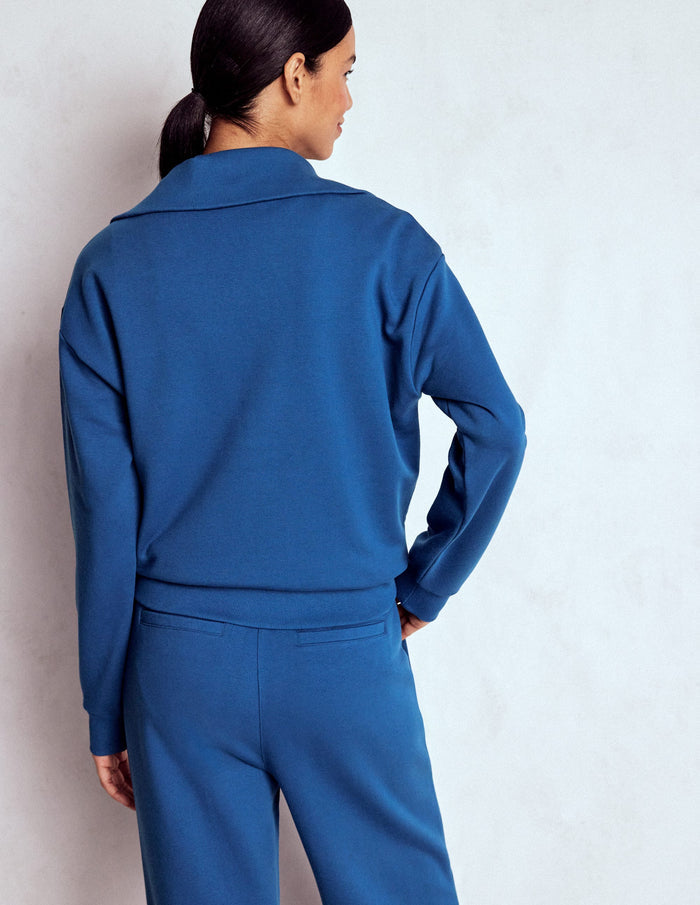 Panelled Half-zip Sweatshirt Tourmaline Blue