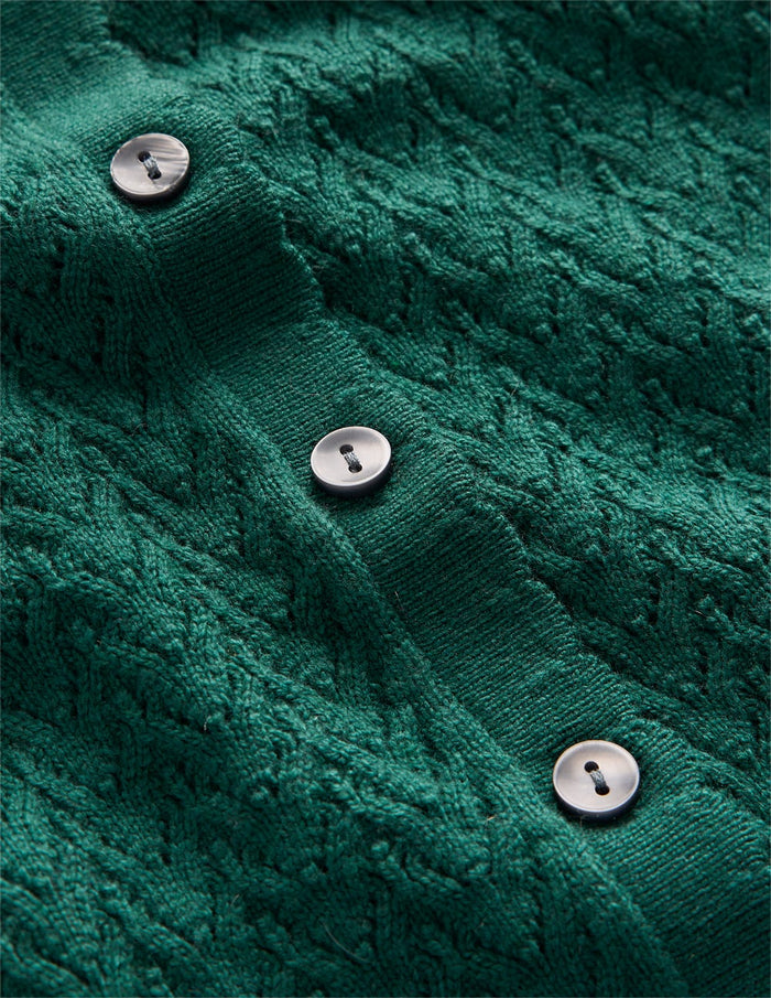Diane Pointelle Cardigan Drake Green