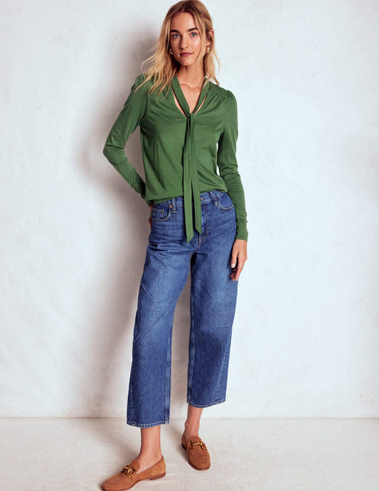 Tie Neck Supersoft Top Hunter Green