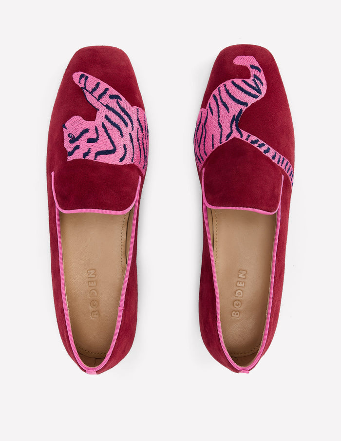 Slipper Cut Loafer Oxblood Tiger