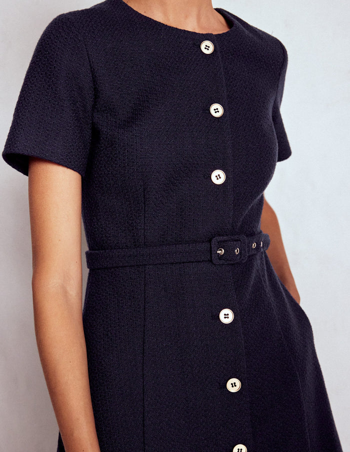 Charlotte Cotton Midi Dress Navy