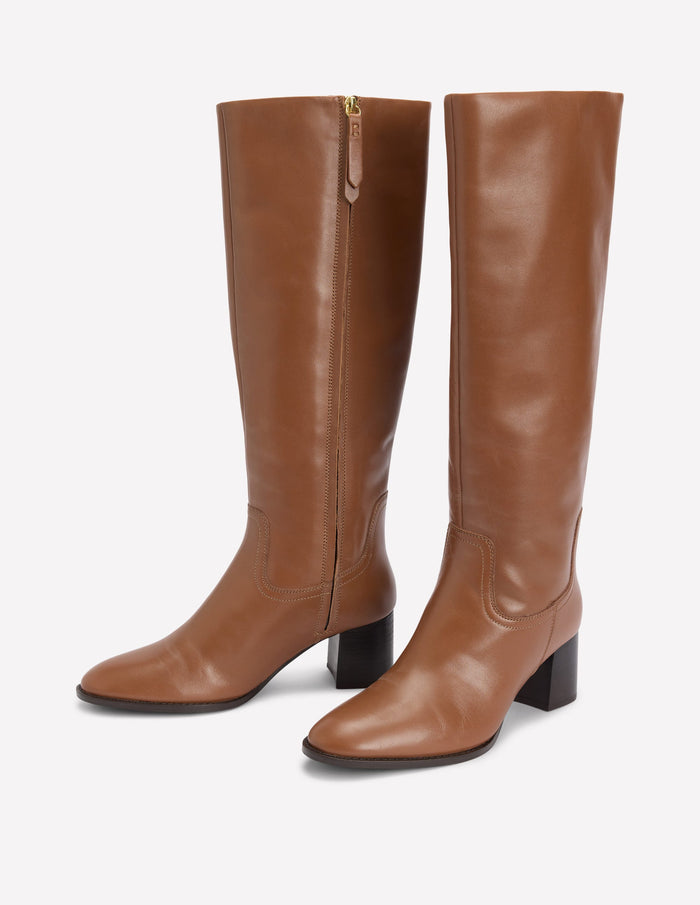 Skye Smart Knee Boots Tan