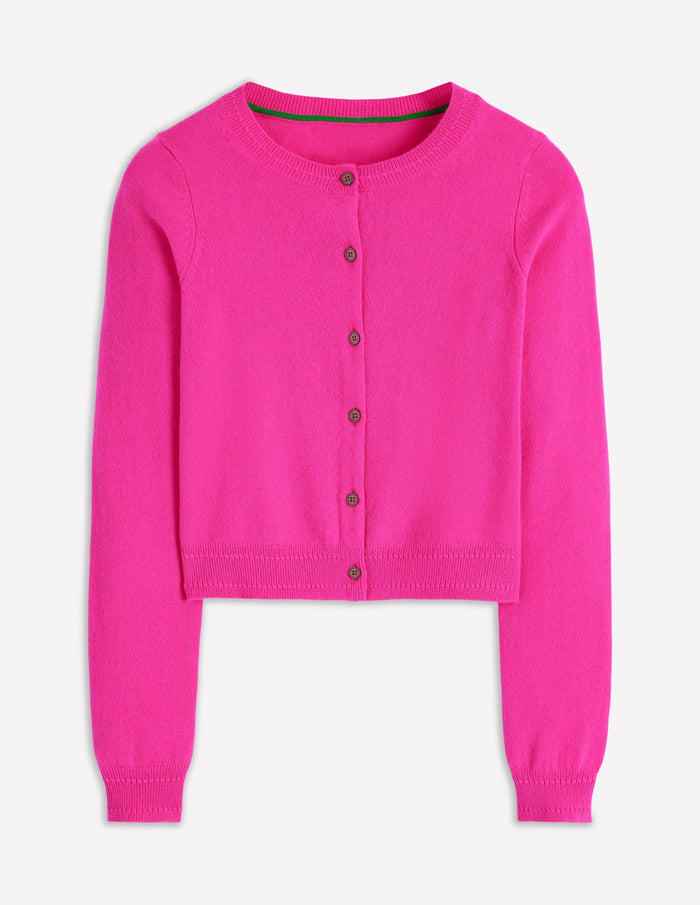 Eva Cashmere Cropped Cardigan Pop Pansy