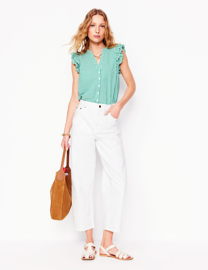 Barrel Leg Jeans White