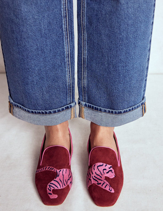 Slipper Cut Loafer Oxblood Tiger