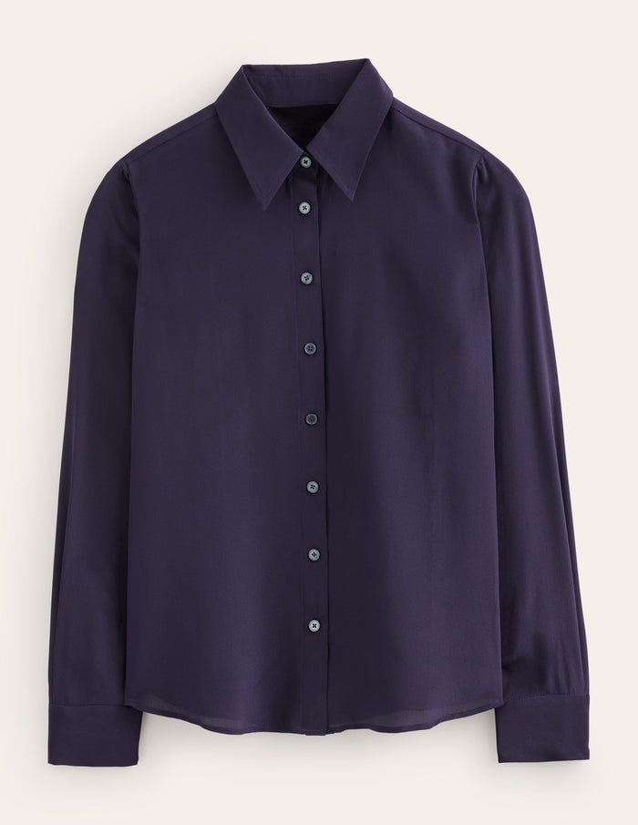 Sienna Silk Shirt Navy