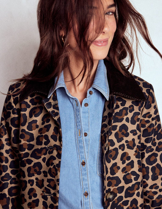 Lancaster Belted Mac Leopard