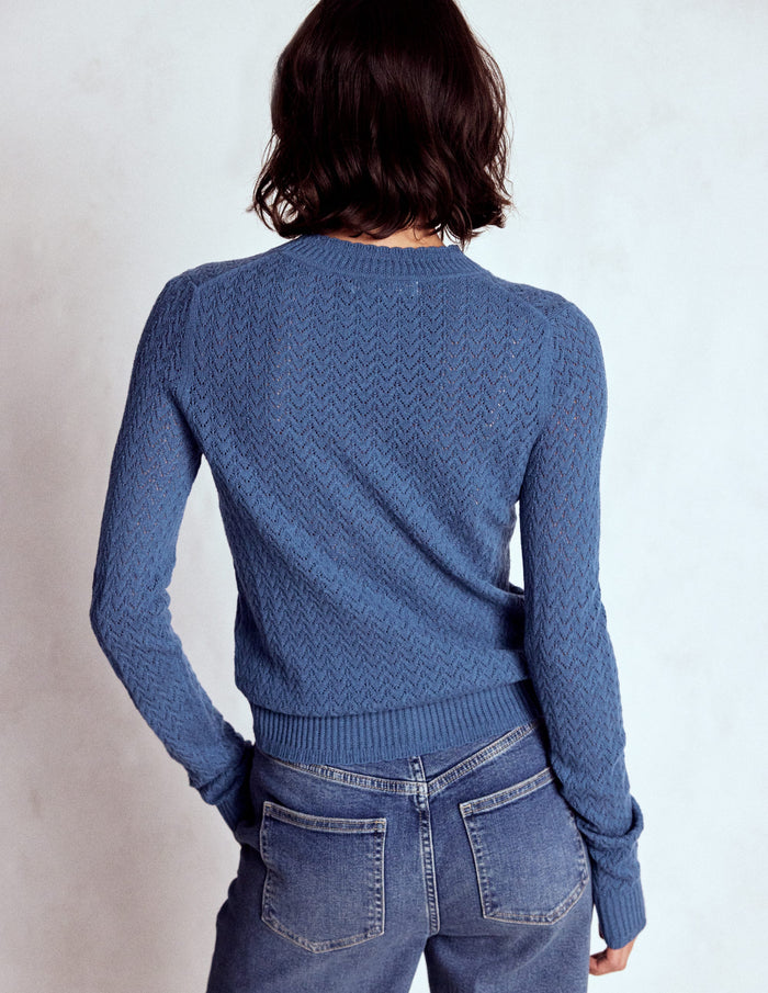 Diane Pointelle Sweater Denim Blue