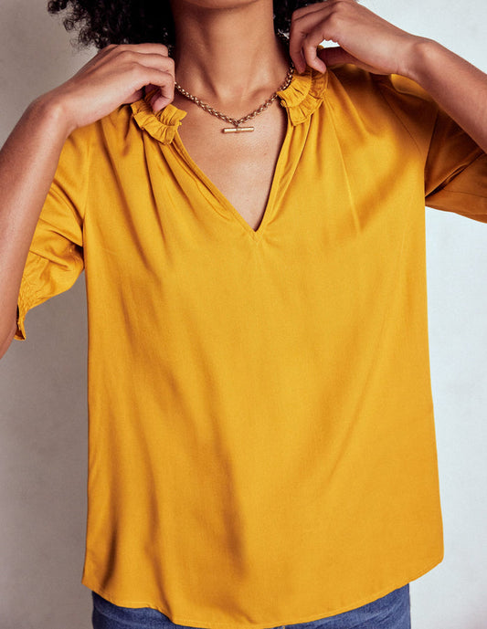 Ria Short Sleeve Top Golden Rye