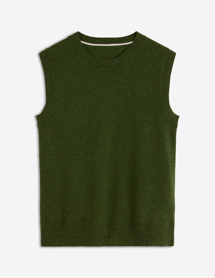 Eva Cashmere Vest Kale Leaf Melange