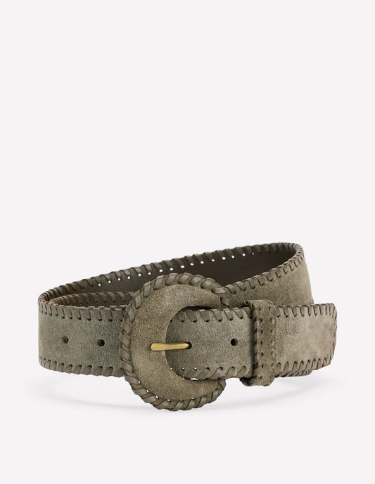 Covered Whipstitch Belt Deep Olive