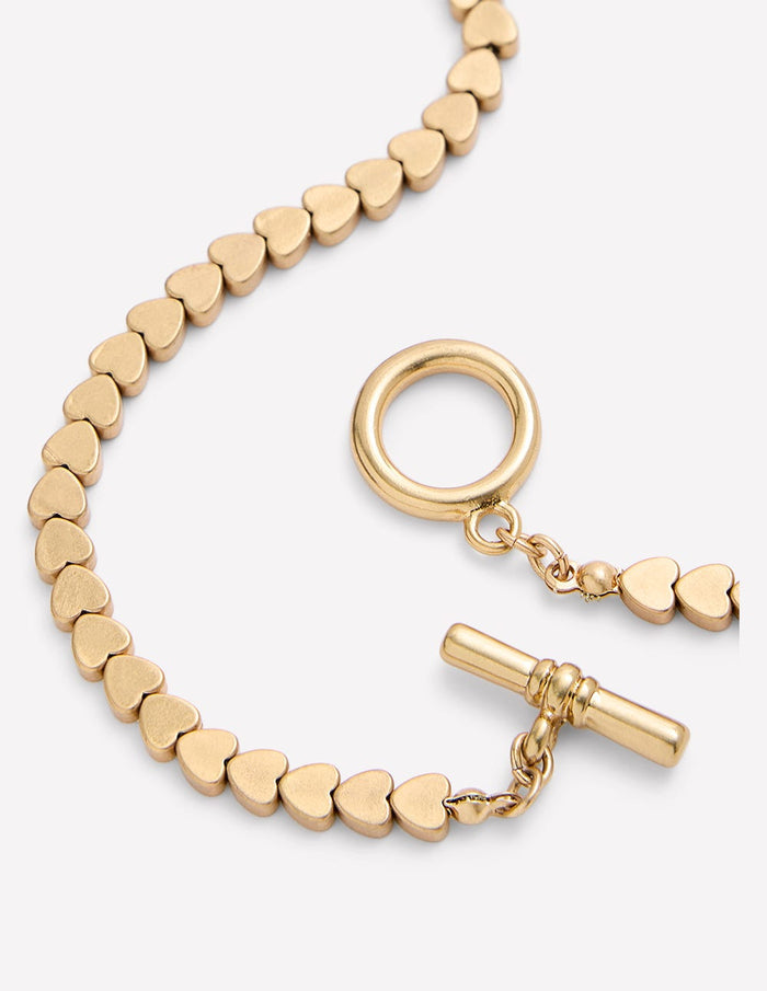 Metal Heart Necklace Gold