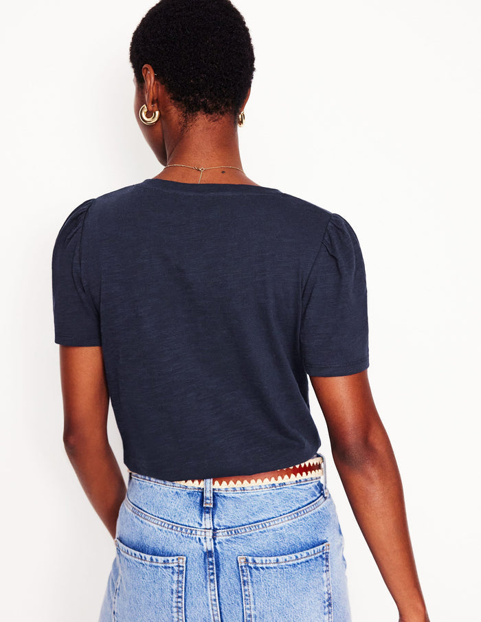 Short Sleeve V Neck T-shirt Navy