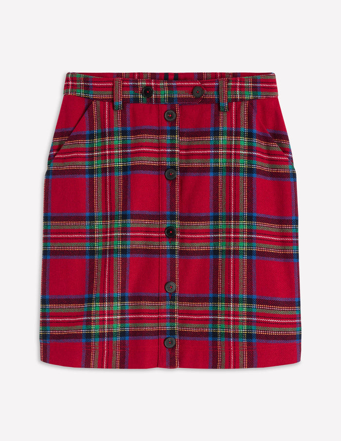Cecelia Wool Skirt Red, Blue and Green Check