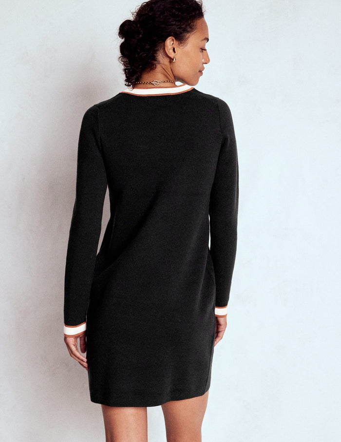 Holly Knitted Shift Dress Black