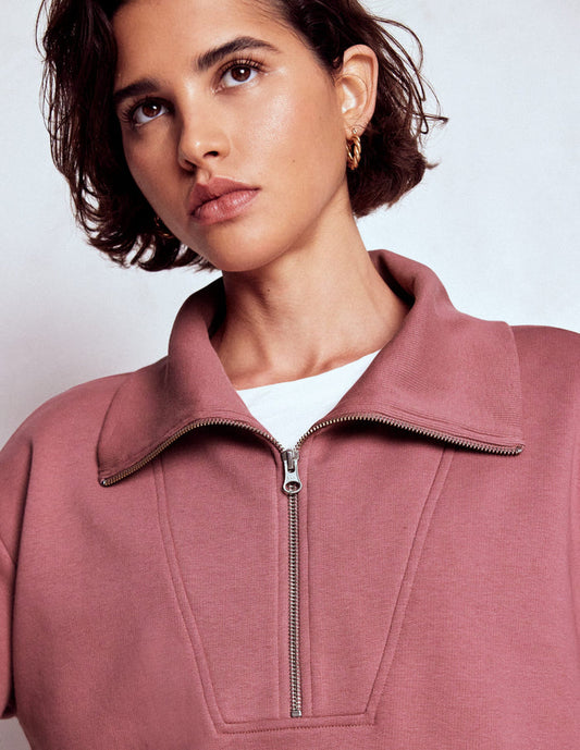 Panelled Half-zip Sweatshirt Blushing Rose