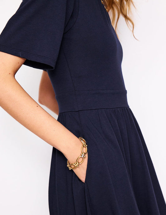 Louisa Short Jersey Dress Navy