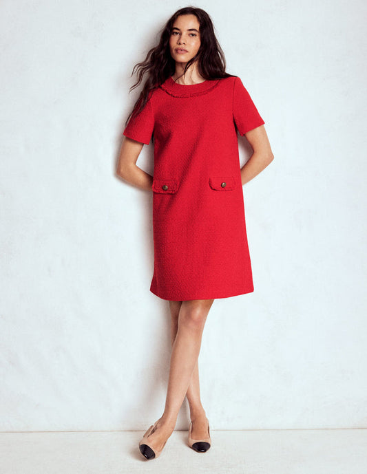 Evita Cotton Shift Dress Poppy Red