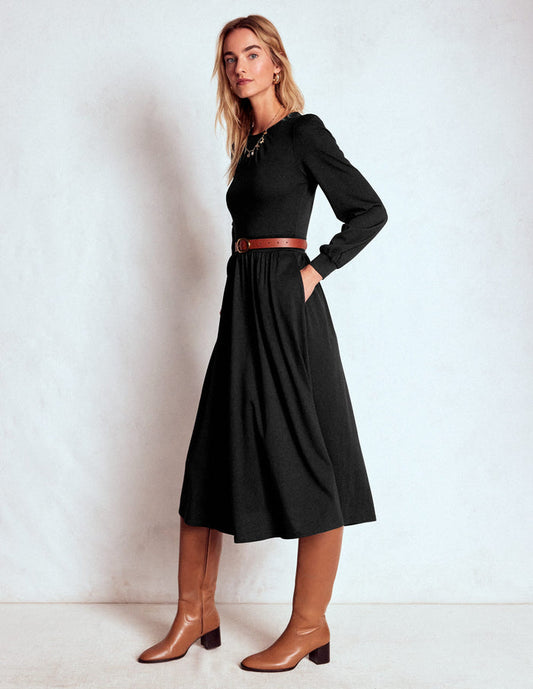 Alexandra Jersey Midi Dress Black