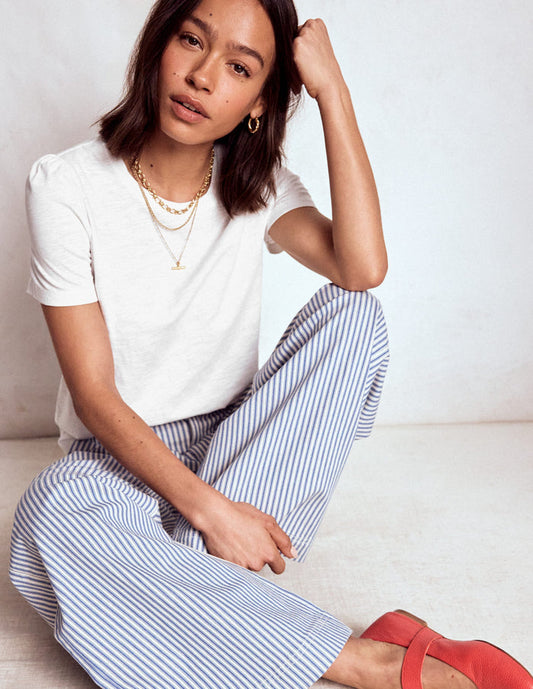 Cotton Puff Sleeve T-Shirt White