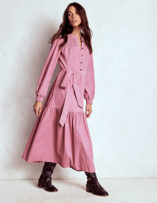 Cecily Cord Midi Dress Pink Haze