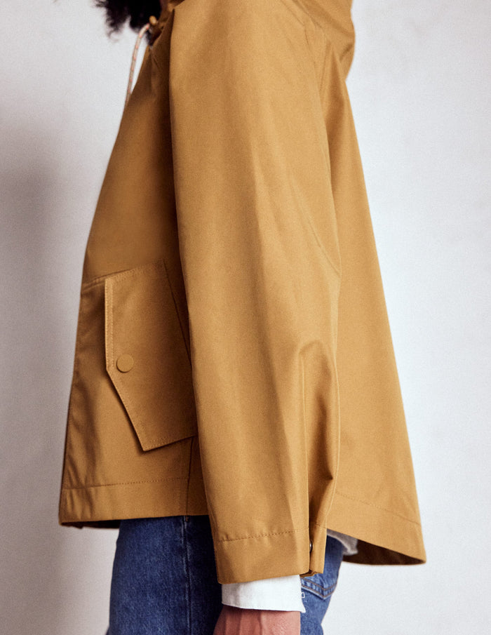 Cropped Rain Mac Hazelnut Brown