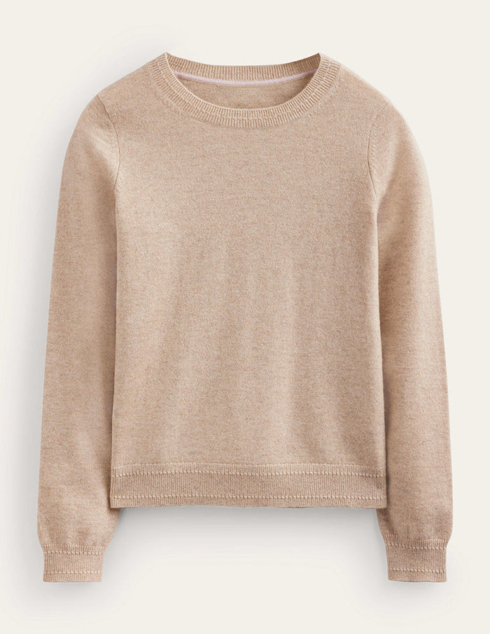 Eva Cashmere Crew Neck Sweater Chinchilla Melange
