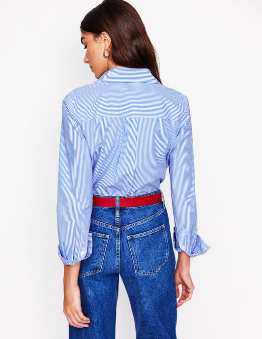 Sienna Cotton Shirt Fine Blue Stripe
