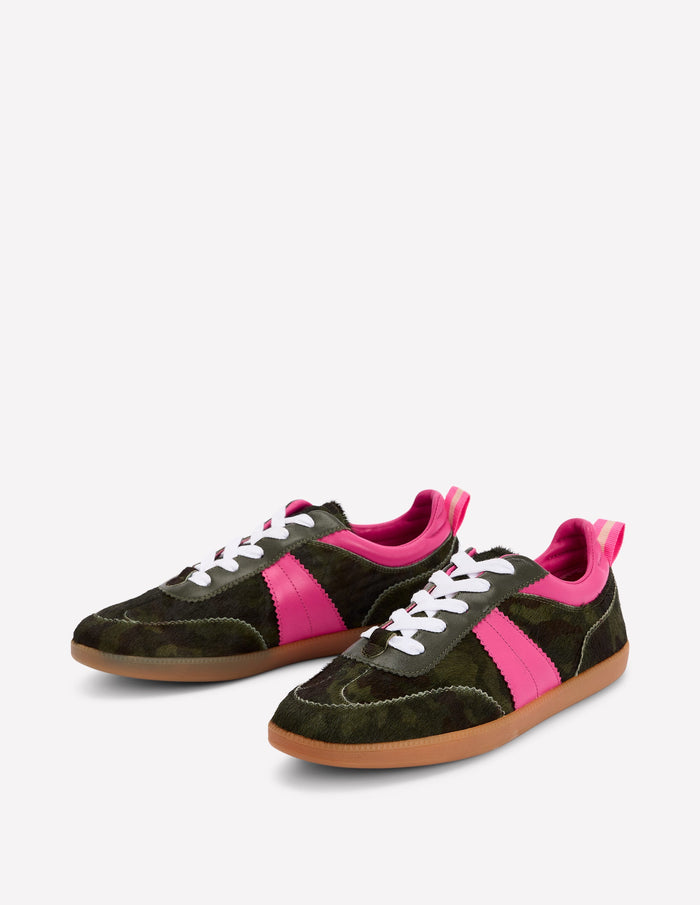 Erin Retro Tennis Trainers Camo/Pink Peony