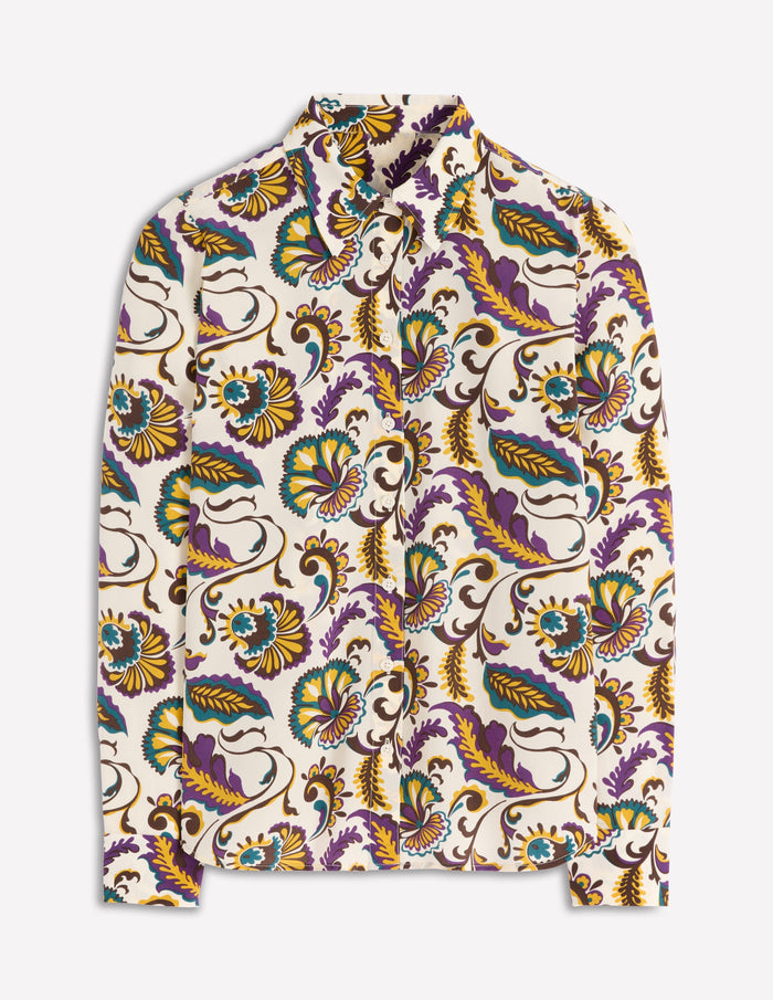 Sienna Silk Shirt Multi, Ornate Meadow