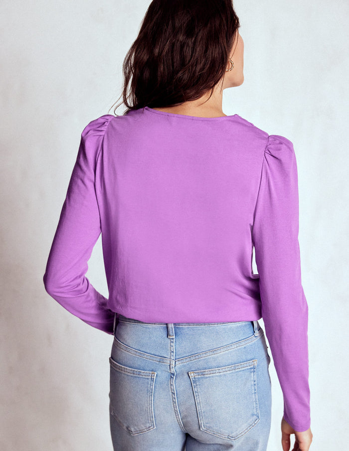 Flora Lace V-neck Top Amethyst Purple