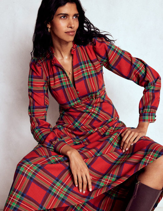 Cassie Check Tea Dress Red, Blue and Green Check