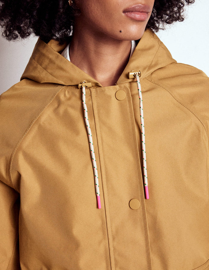 Cropped Rain Mac Hazelnut Brown