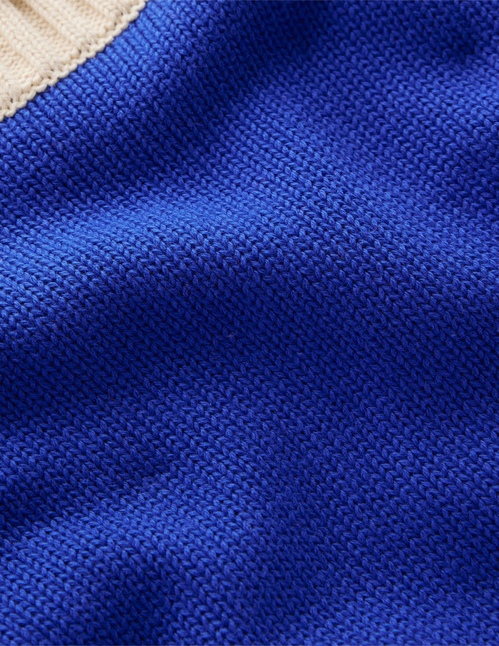 Jemma Chunky Cotton Sweater Bright Blue