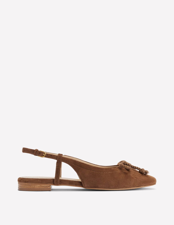 Easy Slingback Flats Raw Umber