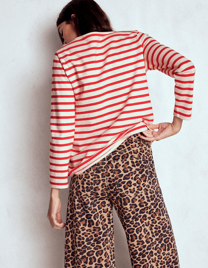 Button Mariner Breton Ivory and Brilliant Red