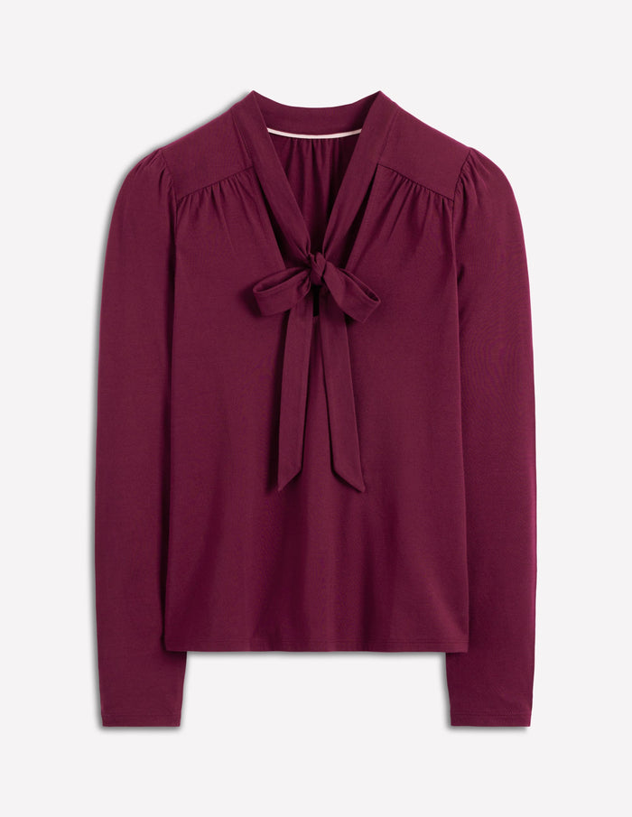 Tie Neck Supersoft Top Deep Wisteria