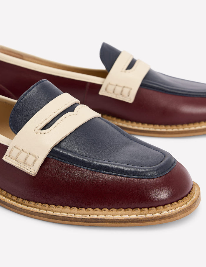 Nya Penny Loafers Oxblood/Navy