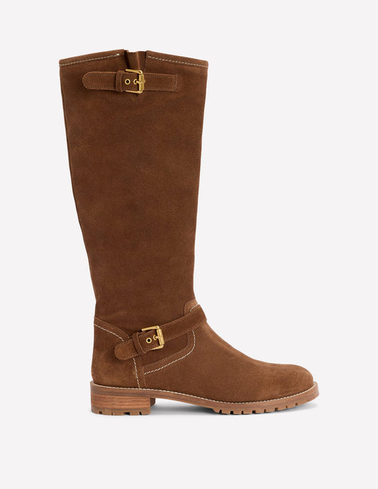 Buckle Knee High Boots Coconut