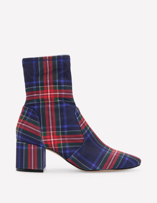 Stretch Ankle Boots Tartan