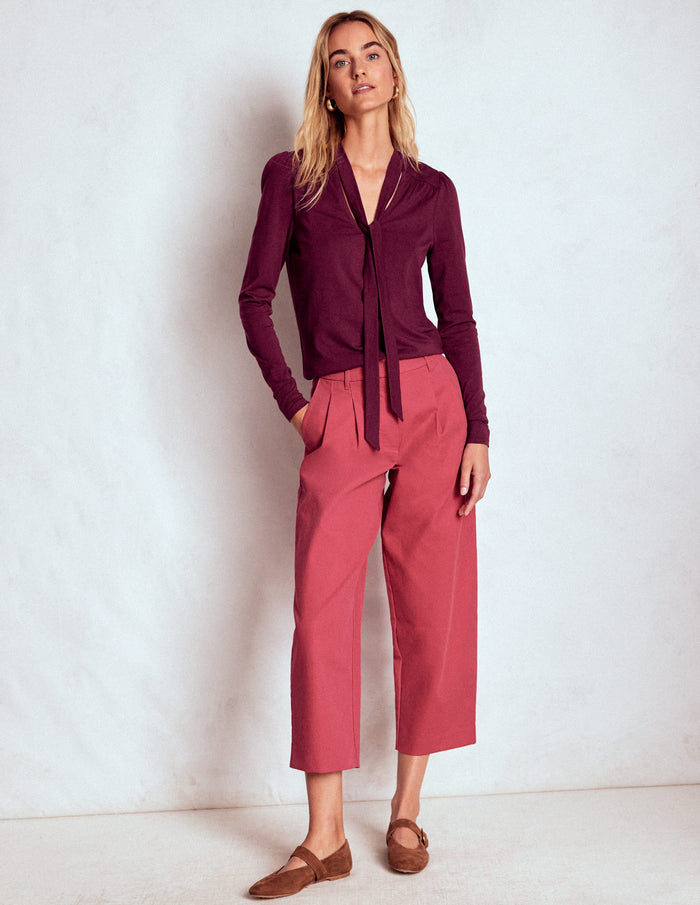 Tie Neck Supersoft Top Deep Wisteria