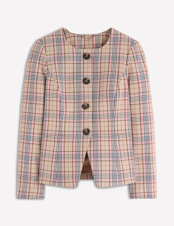 Hampstead Check Blazer Brown, Pink & Navy Check