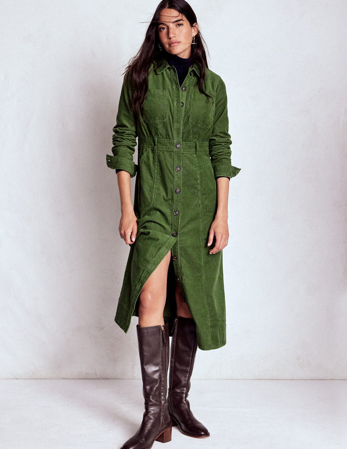 Amanda Cord Midi Dress Fern