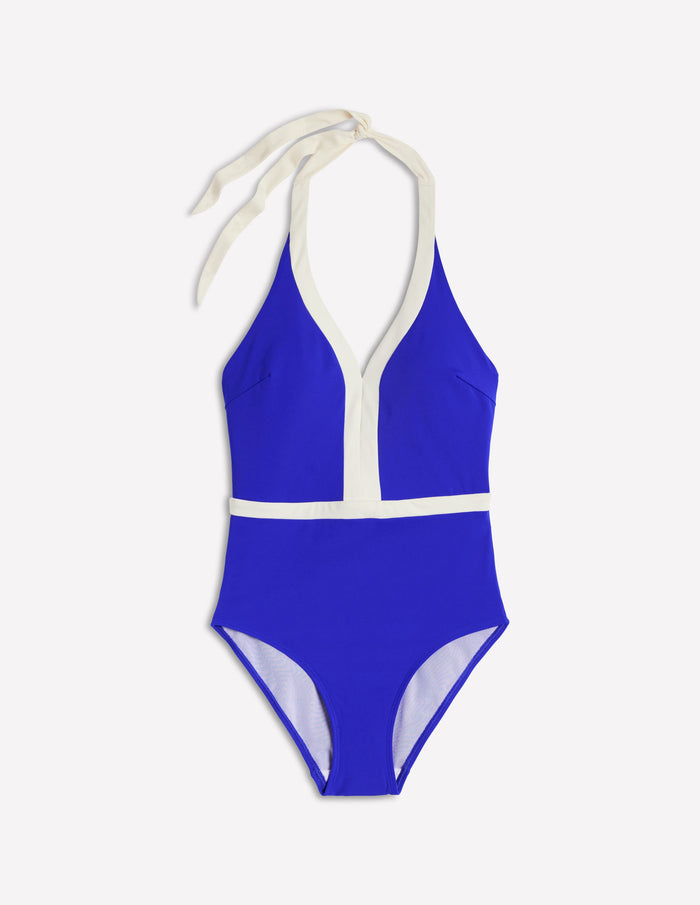 Ios V Panel Swimsuit Cobalt Blue/Ivory