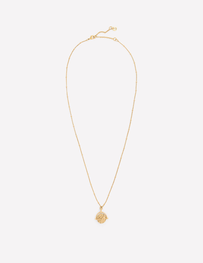 Fine Spinner Pendant Necklace Gold Colour