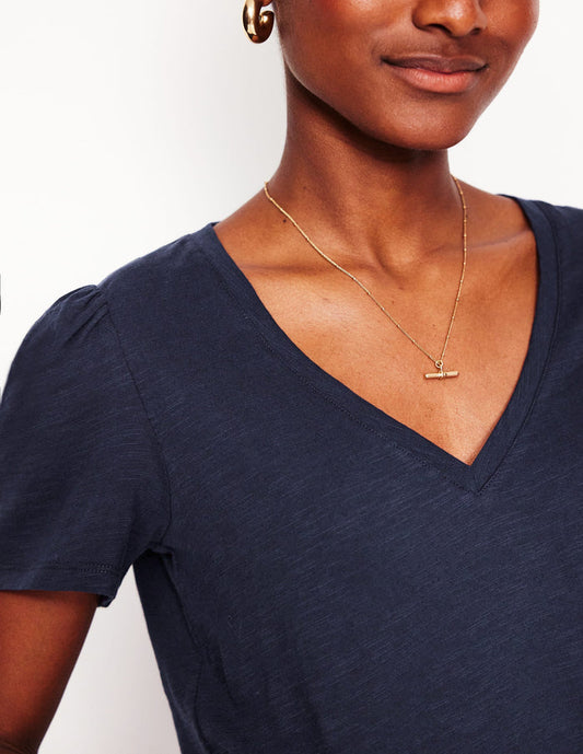 Short Sleeve V Neck T-shirt Navy