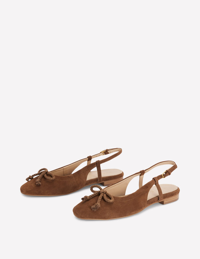 Easy Slingback Flats Raw Umber
